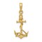 14K Gold 3D Anchor & Rope Charm Ship Sailing Pendant 25 X 11mm Jewerly